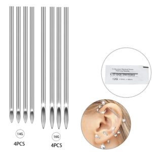 CHUANCI 24PCS/Lot Belly Button Nail Tool, Internal Thread Lip Nail Tongue Nail Piercing Kit, Disposable Ear Bone Nail Eyebrow Nail Nose Piercing Tool Set