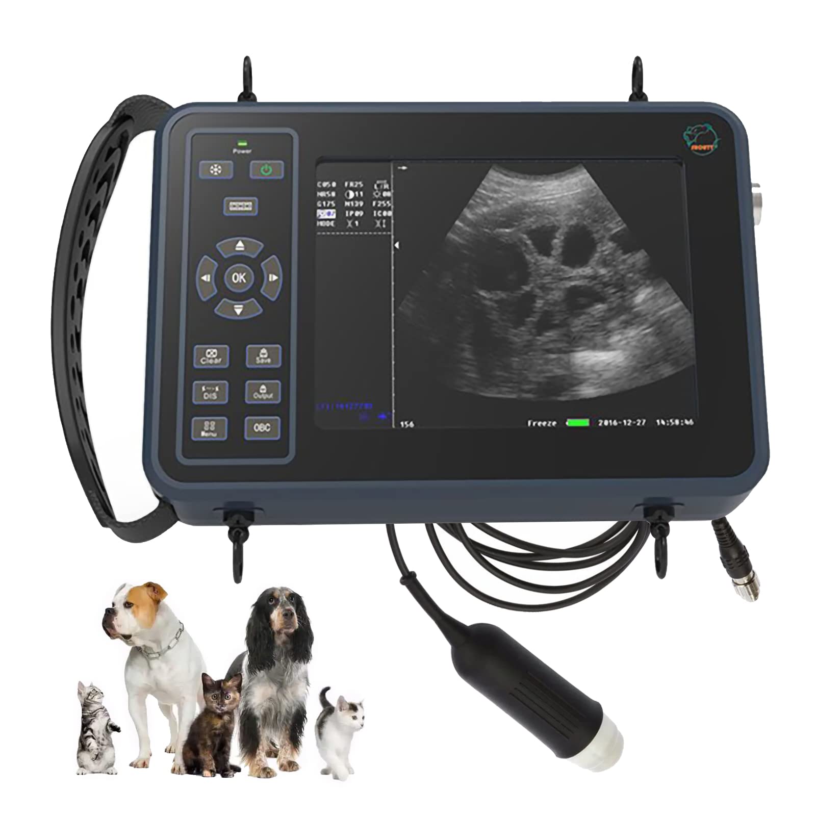 Pregnancy Test Ultrasound Scanner Veterinary Machine Portable B-Ultra Sound Scanner Farm Animals Pregnancy Mechanical Sector ​scanning Probe for Sheep, Pig Pregnancy Test