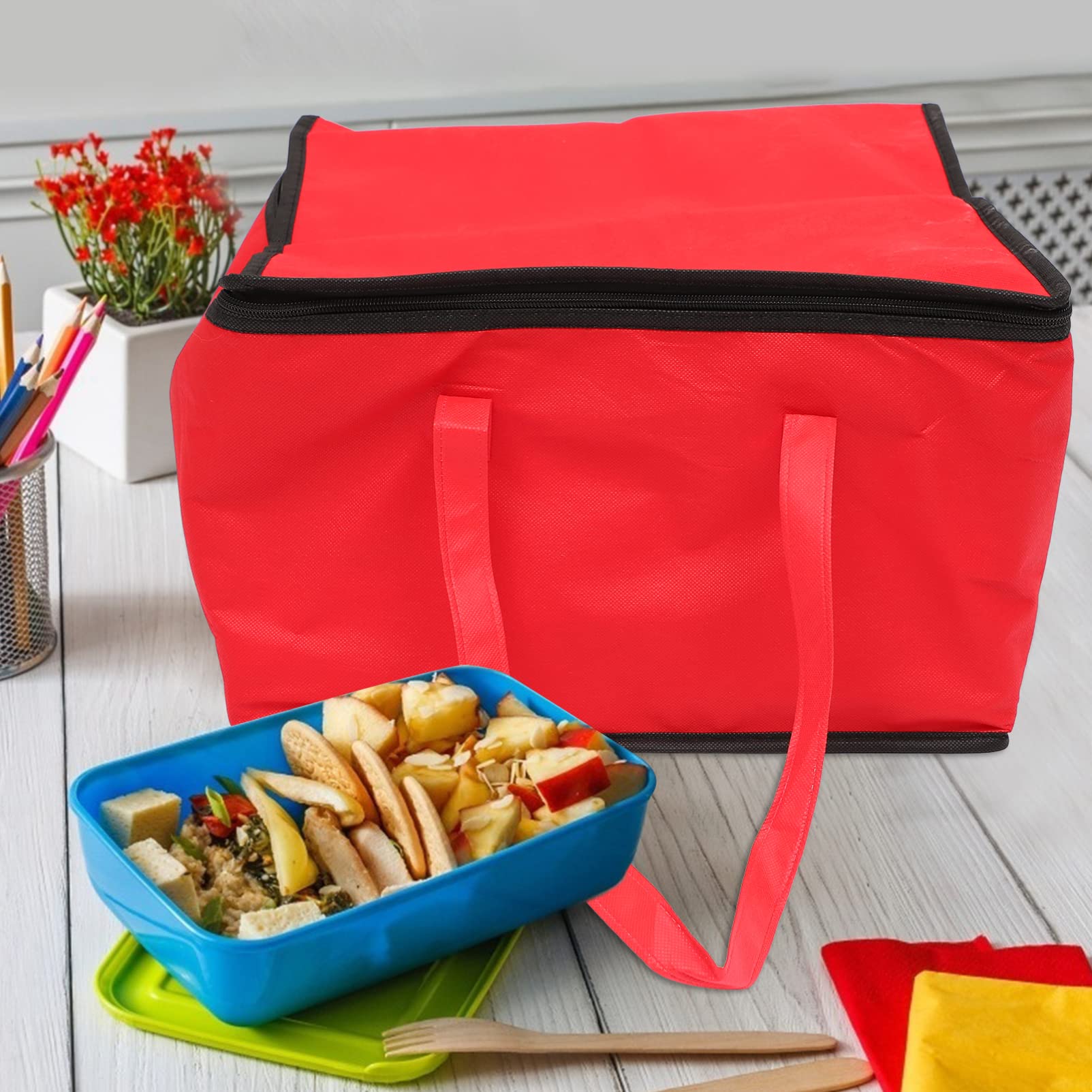 CALLARON 1pc Bag Heavy Duty Tote Coffee Chiller Cooler Take-Out Food Backpack Pizza Pizzazz Insulated Food Drink Carrier for Cake Container Non-Woven Fabric Meals Seafood