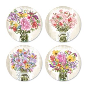 wildflower wishes birthday seals - set of 24 envelope seals, 1 1/2 inch diameter