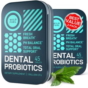 oral probiotics for teeth, bad breath, gum health - 3bn cfu k12 lactobacillus paracasei, salivarius dental probiotic - best breath oral probiotic mints - 90 fresh breath mint dental probiotics tablets