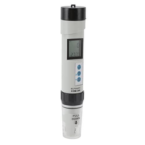 Fdit 4 in 1 Water Quality Test Pen,High Accuracy PH TDS EC Temperature Water Tester and ATC Calibration Test Powder