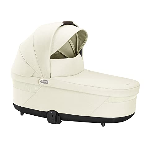 Cybex Balios Cot S Lux Baby Bassinet - Integrated Easy-Carry Handle, Sun Canopy & Spacious, Cozy Interior, Compatible with Cybex Balios S Lux Stroller, Seashell Beige