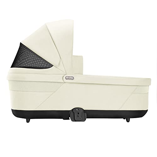 Cybex Balios Cot S Lux Baby Bassinet - Integrated Easy-Carry Handle, Sun Canopy & Spacious, Cozy Interior, Compatible with Cybex Balios S Lux Stroller, Seashell Beige