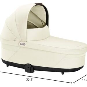 Cybex Balios Cot S Lux Baby Bassinet - Integrated Easy-Carry Handle, Sun Canopy & Spacious, Cozy Interior, Compatible with Cybex Balios S Lux Stroller, Seashell Beige