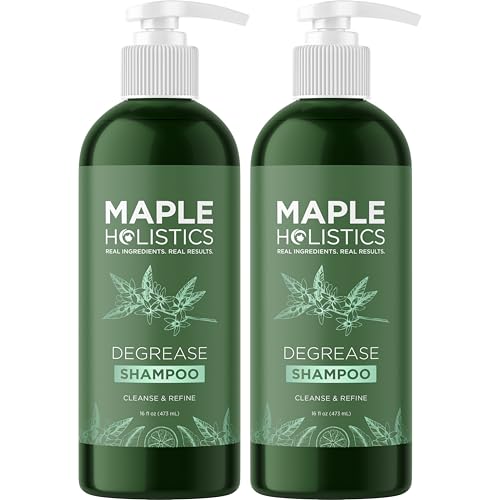 Clarifying Shampoo for Oily Hair and Scalp - Deep Cleansing Shampoo Build Up Remover with Rosemary Oil - Degrease Shampoo for Greasy Hair & Scalp - Vegan Color Safe Sulfate & Paraben Free (2 Pack)