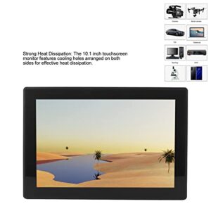 10.1 Inch Touchscreen Monitor, 1280x800 IP65 Waterproof IPS Monitor for Home (US Plug)