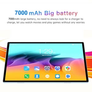 HD Tablet, Gaming Tablet 4G Network Call IPS Screen 100‑240V for Android 11 8 Core CPU Dual Speaker 7000mAh (Blue)