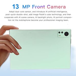 lonuo 10in Tablet, USB C Rechargeable Gaming Tablet 100 to 240V Octa Core 5MP 13MP Camera for Entertainment (Green)