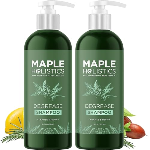 Clarifying Shampoo for Oily Hair and Scalp - Deep Cleansing Shampoo Build Up Remover with Rosemary Oil - Degrease Shampoo for Greasy Hair & Scalp - Vegan Color Safe Sulfate & Paraben Free (2 Pack)