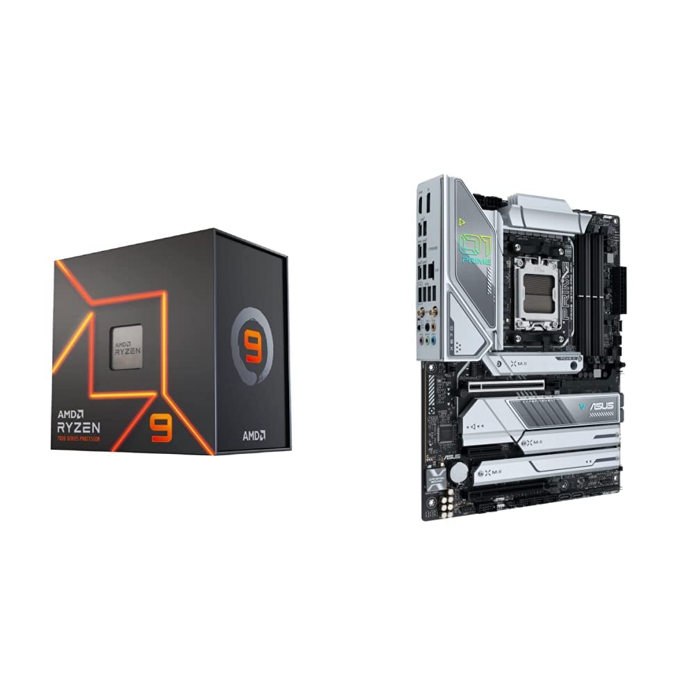 AMD Ryzen™ 9 7950X 16-Core, 32-Thread Unlocked Desktop Processor & ASUS Prime X670E-PRO WiFi Socket AM5 (LGA 1718) Ryzen 7000 ATX Motherboard