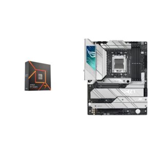 amd ryzen™ 7 7700x 8-core, 16-thread unlocked desktop processor & asus rog strix x670e-a gaming wifi 6e socket am5 (lga 1718) ryzen 7000 gaming motherboard