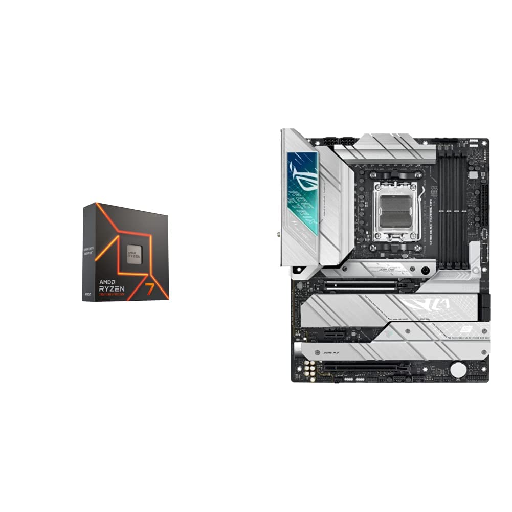 AMD Ryzen™ 7 7700X 8-Core, 16-Thread Unlocked Desktop Processor & ASUS ROG Strix X670E-A Gaming WiFi 6E Socket AM5 (LGA 1718) Ryzen 7000 Gaming Motherboard