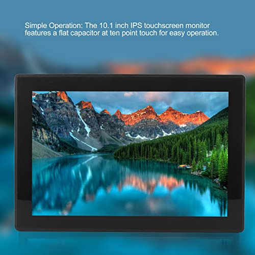 10.1 Inch Touchscreen Monitor, 1280x800 IP65 Waterproof IPS Monitor for Home (US Plug)