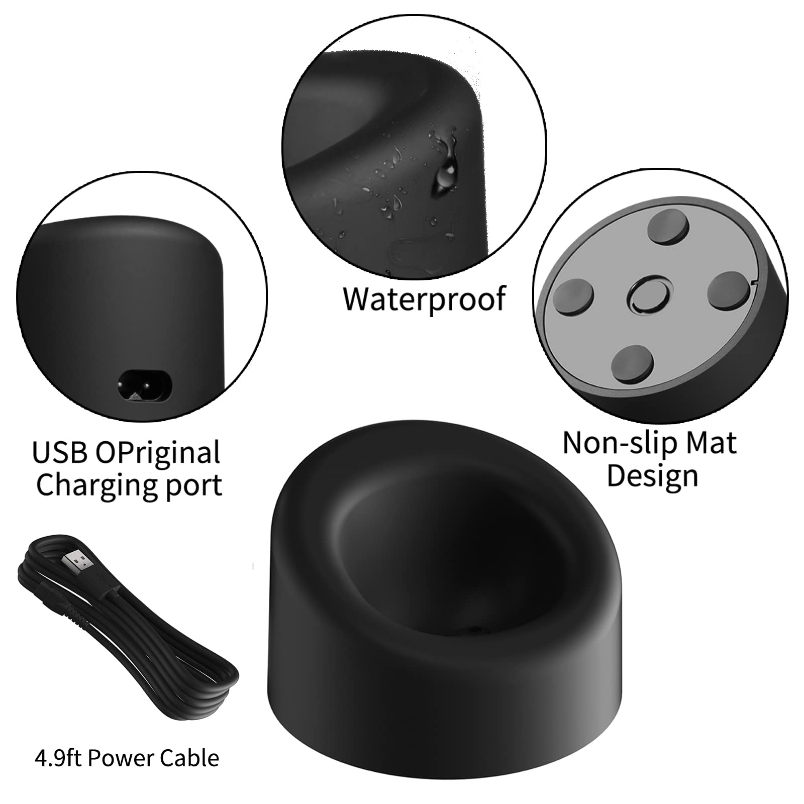 Replacement Charger for MANSCAPED Charger 2.0/3.0 with 1.5M Power cord, Wireless Charging Stand Base for MANSCAPED The Lawn Mower 3.0/2.0 / Weed Whacker Electric Groin Hair Trimmer