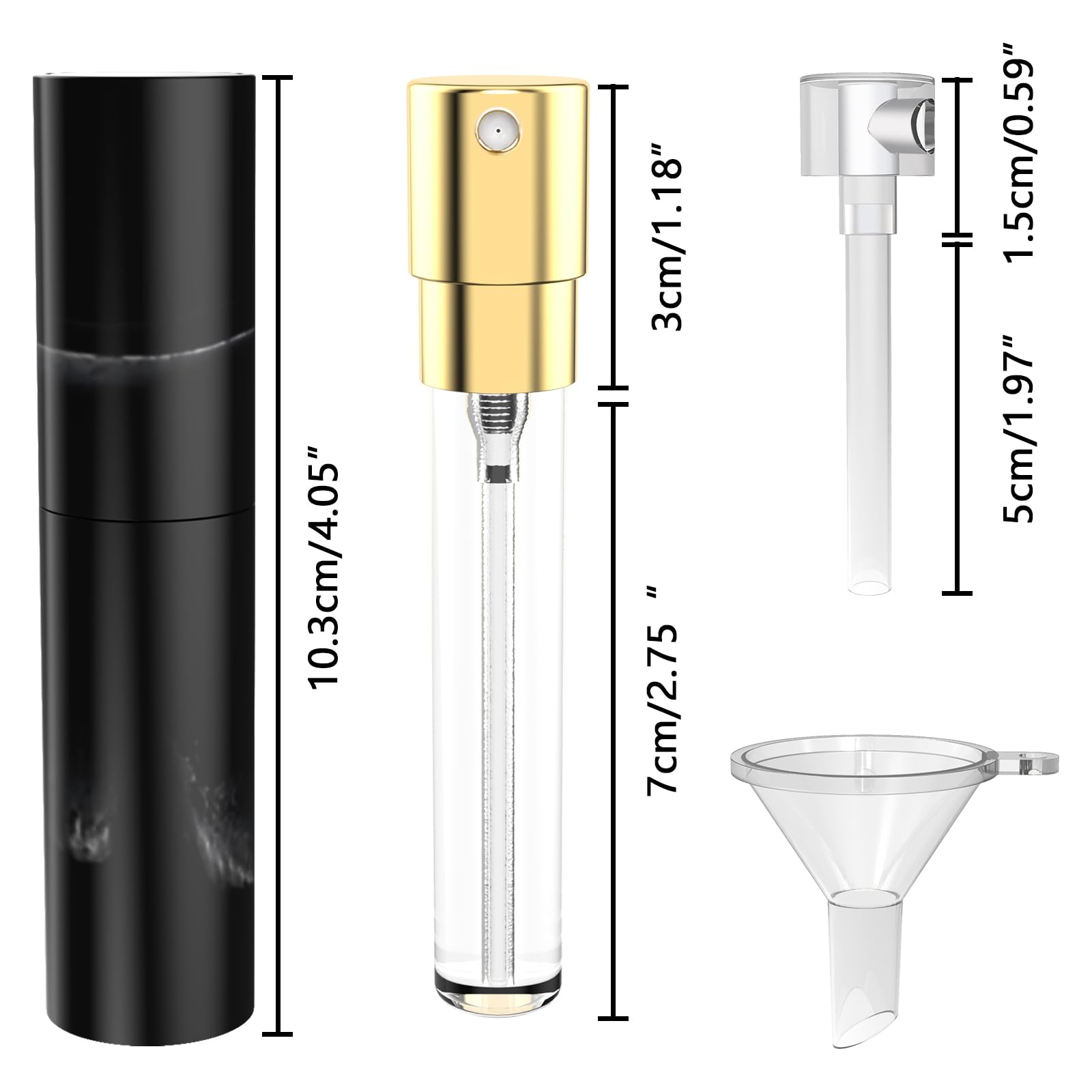 Vitog Perfume Travel Refillable - Travel Perfume Spray Bottle Atomizer Perfume Spray Mini Travel Bottle Pocket Empty Cologne Dispenser For Women Men