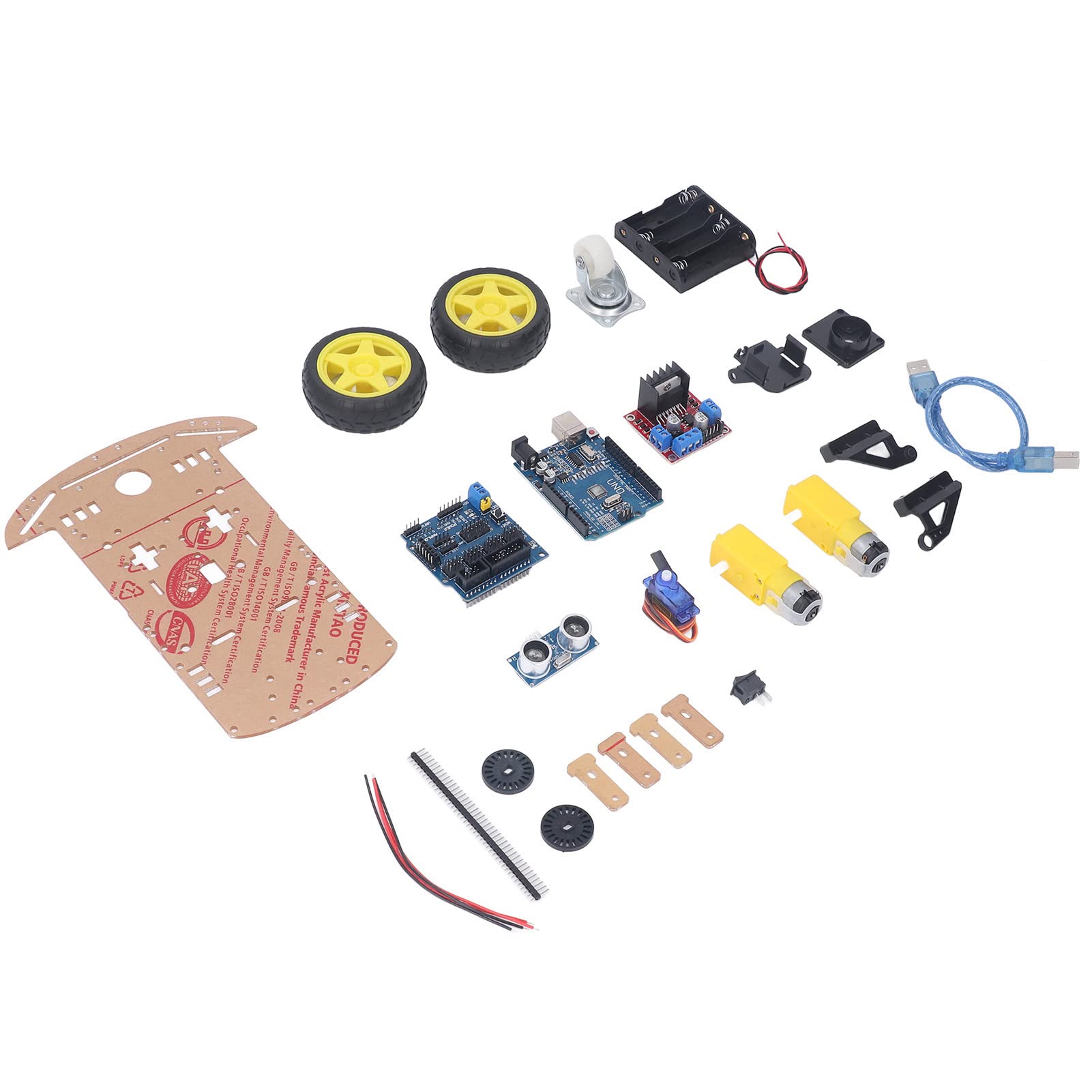 DIY Robot Smart Car Chassis Kit DIY Programmable Development Board 2WD Ultrasonic with Motor MCU