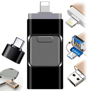 4 in 1 high speed usb multi drive flash drive,4 in 1 drive photo stick omni,photo stick data storage drive,photo stick for iphone and computer,pc and more devices (black,64gb)