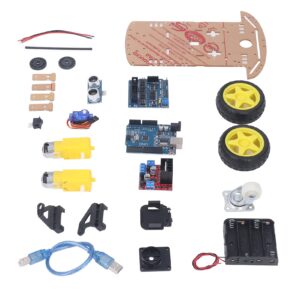 DIY Robot Smart Car Chassis Kit DIY Programmable Development Board 2WD Ultrasonic with Motor MCU