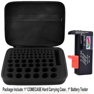 Comecase Extra Large Battery Holder Storage Case Hard Battery Organizer Storage Box Carrying Case Bag, Come with Battery Tester - 2 Pack