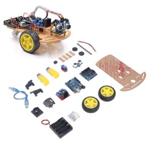 DIY Robot Smart Car Chassis Kit DIY Programmable Development Board 2WD Ultrasonic with Motor MCU