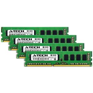 A-Tech Server 32GB Kit (4 x 8GB) 2Rx8 PC3L-10600E DDR3 1333MHz ECC Unbuffered UDIMM 240-Pin Dual Rank DIMM 1.35V Workstation Server Memory RAM Upgrade Stick Modules (A-Tech Enterprise Series)