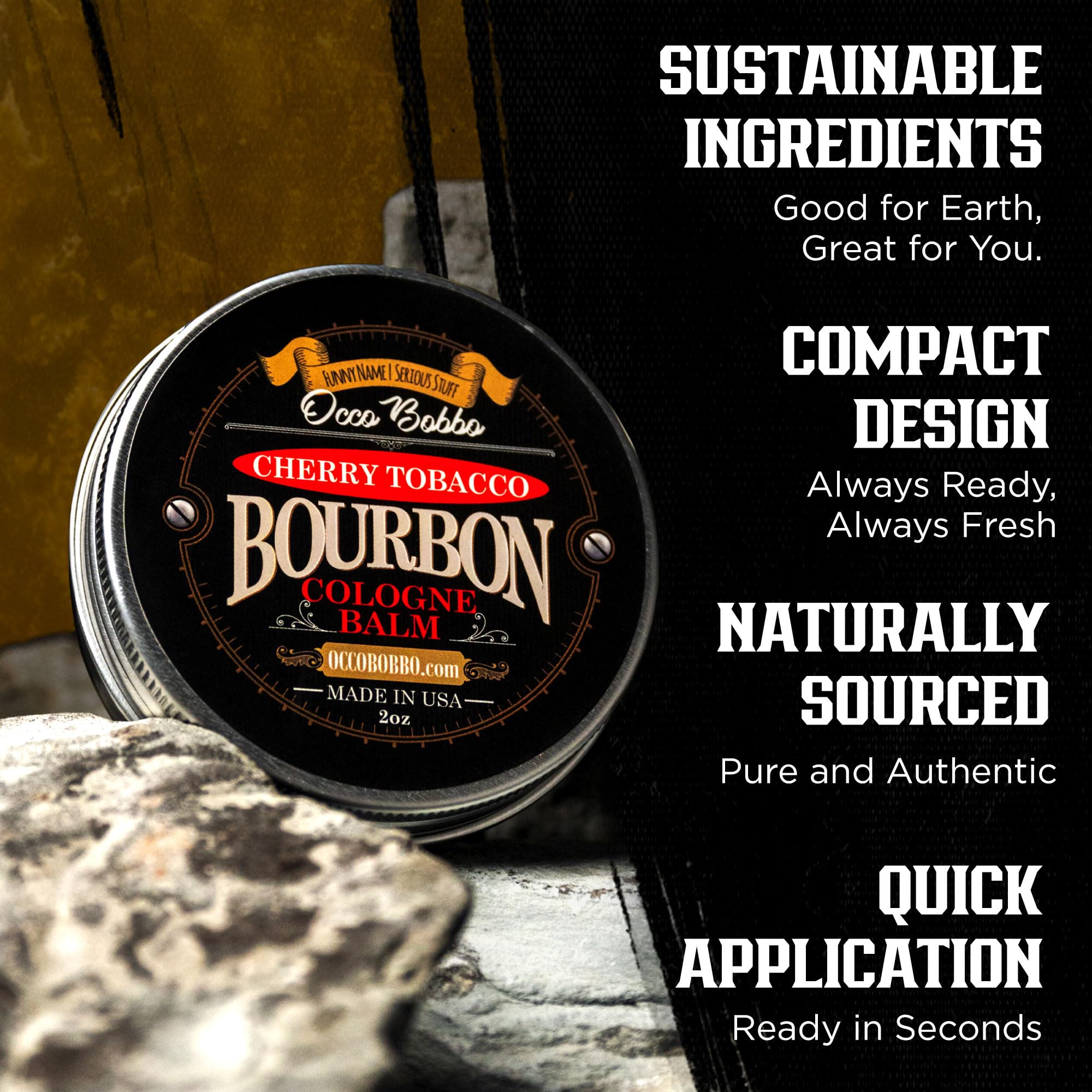 Handy Hound Occo Bobbo Cherry Tobacco Bourbon Cologne for Men - Mens Solid Cologne Bourbon - Bold and Masculine Scent - Perfectly Crafted for the Modern Man - Made in the USA (2 oz)