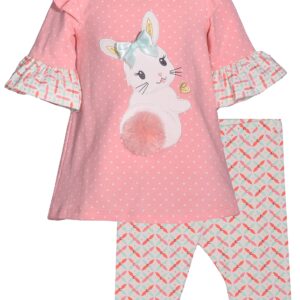 Bonnie Jean Newborn Infant Toddler Little Girls Easter Bunny Holiday pink two piece outfit set