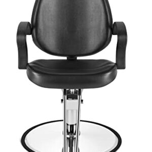 Beautymega Black Round Base Styling Salon Chair Hydraulic Pump Barber Chair All Purpose Beauty Salon Equipment