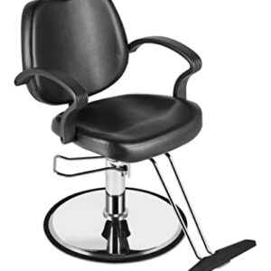 Beautymega Black Round Base Styling Salon Chair Hydraulic Pump Barber Chair All Purpose Beauty Salon Equipment