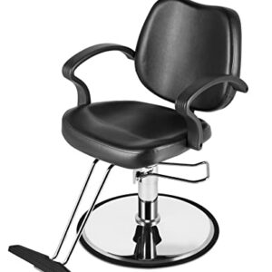 Beautymega Black Round Base Styling Salon Chair Hydraulic Pump Barber Chair All Purpose Beauty Salon Equipment