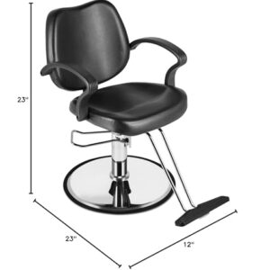 Beautymega Black Round Base Styling Salon Chair Hydraulic Pump Barber Chair All Purpose Beauty Salon Equipment