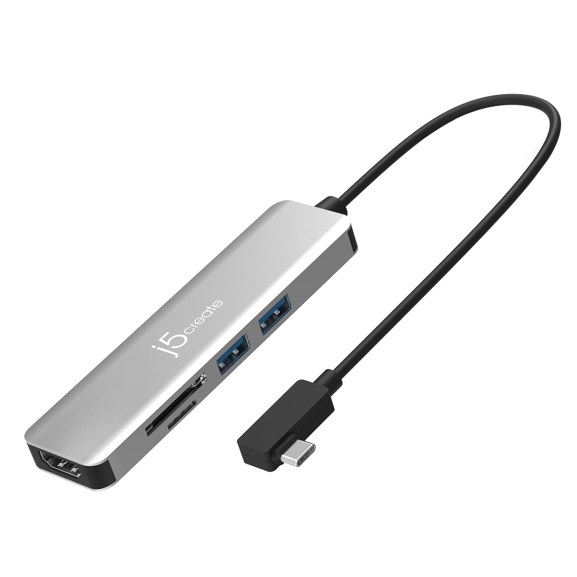 j5create USB-C 5-Port Gen2 Multi-Adapter with 4K HDMI, 2 USB-A 10Gbps, SD/microSD, for Surface Pro 8/9, MacBook Air/Pro, Dell XPS, HP laptops, and More (JCD372S)