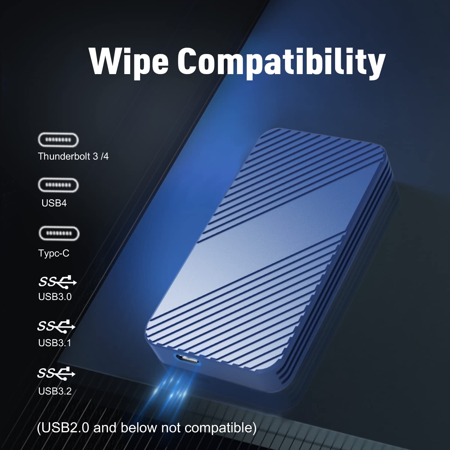 40Gbps NVMe Enclosure,V VCOM M.2 NVMe SSD Enclosure, Aluminum Alloy External NVMe Enclosure Support Size 2280 M&B+M-Key,Compatible with Thunderbolt 3/4,USB4/3.2/3.1/3.0/2.0