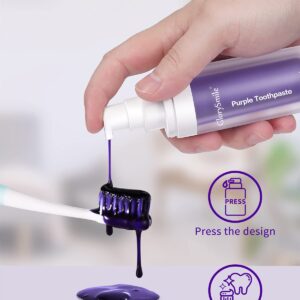 Dental Purple Toothpaste for Teeth Whitening, Tooth Stain Removal, Tooth Paint Booster for Brightness and Reduce Yellowing