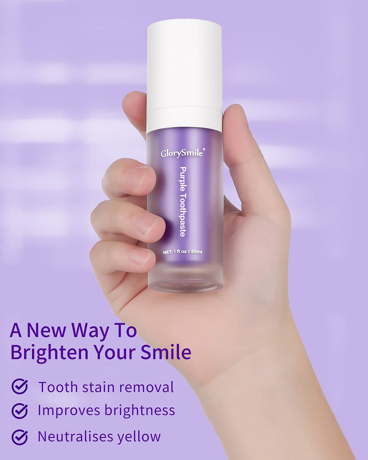 Dental Purple Toothpaste for Teeth Whitening, Tooth Stain Removal, Tooth Paint Booster for Brightness and Reduce Yellowing