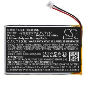 BCXY Battery Replacement for Ingenico Link 2500 296203895AB P0750-LF