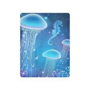 Blueangle Fitted Crib Sheet Glowing Jellyfish Baby Sheets for Standard Crib Toddler Mattress Cover, Soft Microfiber Breathable Mattress Cover for Boys and Girls（177）