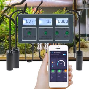 Multi Parameter Water Quality Tester, Automatic Data Storage Water Quality Monitor WiFi Online Real Time Data Reception for Aquarium (US Plug 110V)