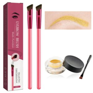 4d hair stroke brow stamp brush set eyebrow hair stroke brush with eyebrow cream multifunction ultra-thin angled realistic eyebrow brush makeup kit(black)