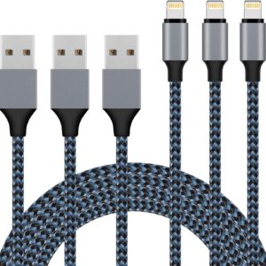 [Apple MFi Certified] iPhone Charger, iPhone Fast Charging 3 Pack 9 FT Lightning Cable Nylon Braided Long iPhone Charger Cord iPhone 14 13 12 11 Pro Max XR XS X 8 7 6 Plus SE and More