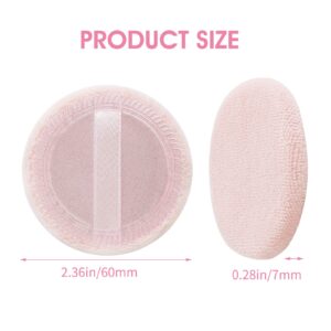 WLLHYF 12PCS Makeup Powder Puffs Pink Cotton Powder Puffs Round Powder Puff for Makeup Face Powder Velour Puffs for Loose Powder Washable(pink