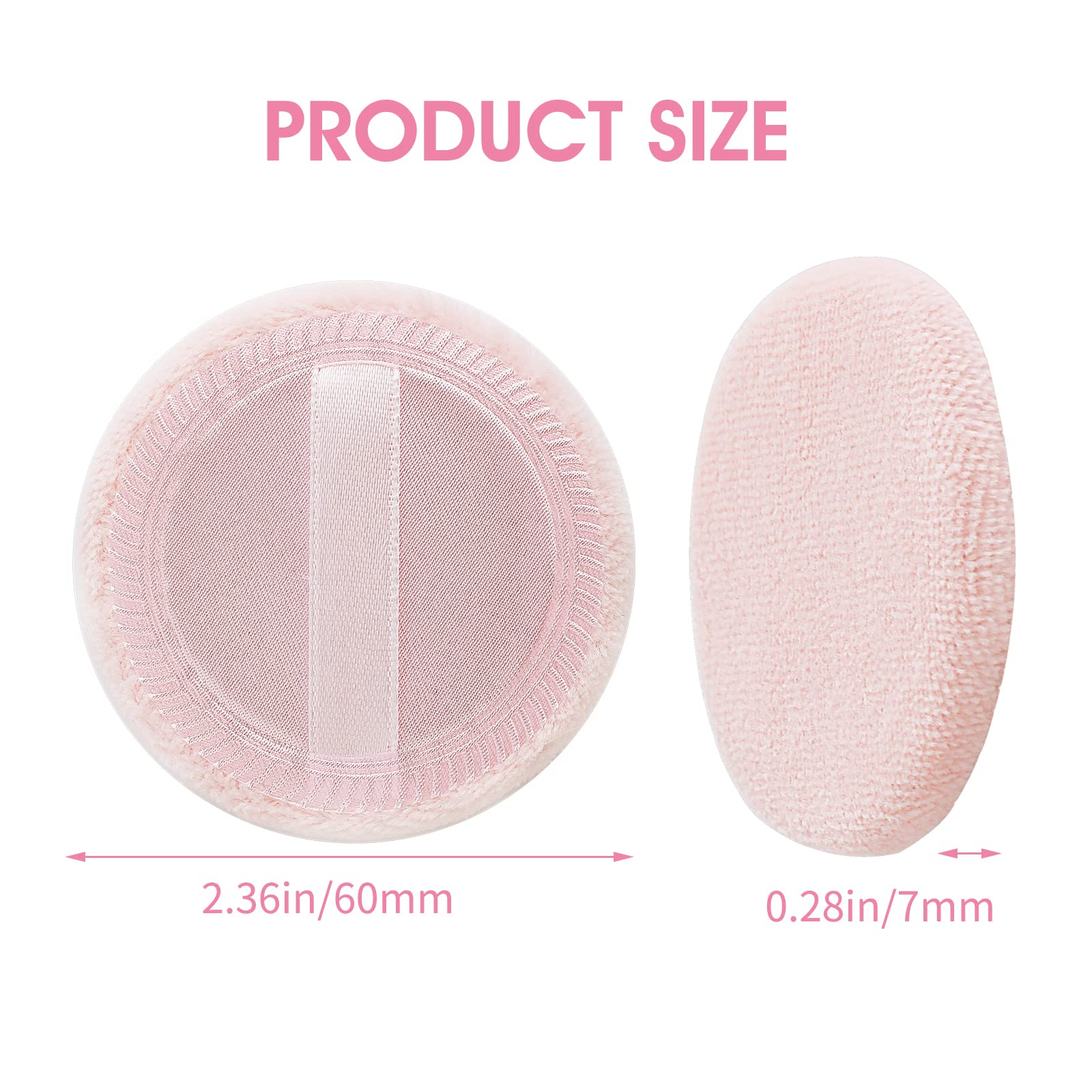 WLLHYF 12PCS Makeup Powder Puffs Pink Cotton Powder Puffs Round Powder Puff for Makeup Face Powder Velour Puffs for Loose Powder Washable(pink