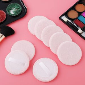 WLLHYF 12PCS Makeup Powder Puffs Pink Cotton Powder Puffs Round Powder Puff for Makeup Face Powder Velour Puffs for Loose Powder Washable(pink