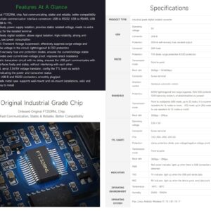 waveshare FT232RNL USB to RS232/485/422/TTL Interface Converter, Industrial Isolation