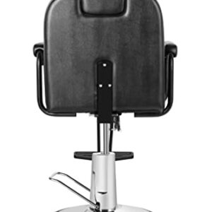 Beautymega Black Hydraulic Pump Styling Chair 360 Degrees Swivel Barber Chair Salon Spa Reclining Beauty Chair