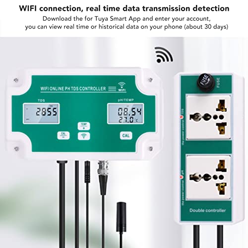 PH TDS Detector, Temperature Indicator Water Quality Analyzer Laboratory Holders with Quick Response Calibration Function (US Plug 120V)