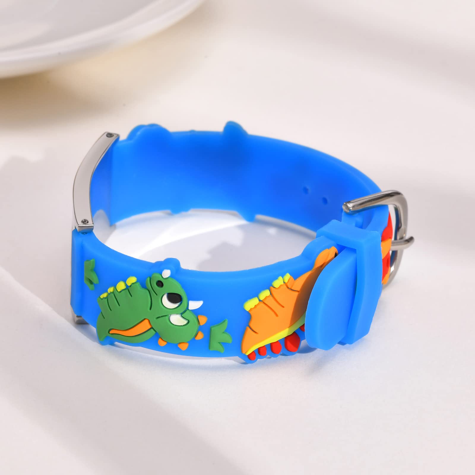 Personalized Safety Bracelet for Kids - Customized Stainless Steel Tag & Cartoon Silicone Strap Wristband for Kid Girls Boys Toddler,Free Engraving Adjustable Child Anti-Lost Safety Bracelets