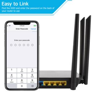 Dual Band 4G LTE Router with SIM Card Slot Unlocked Modem, 1200Mbps Mobile Hotspot Support AT&T and T-Mobile, 6-Antenna Wireless Wi-Fi Router