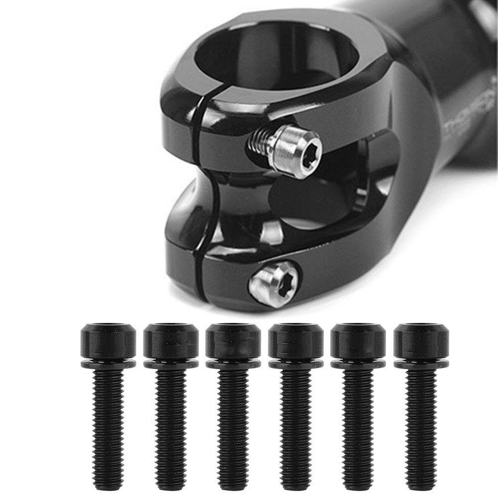 Qiilu Stem Bolt, Resistance Sturdy Professional Stem Bolt Lightweight for Mountain Bike(Black)